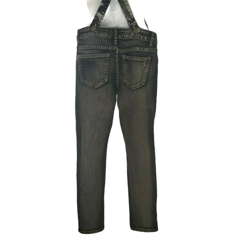 VIP Jeans Distressed Dark Wash Denim‎ Bib Overalls
